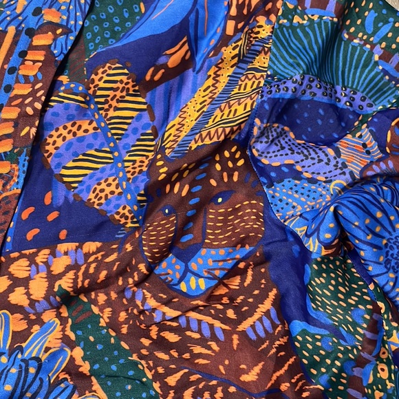 FARM RIO Mixed Print Button Down Shirt Floral Cheetah Viscose Size XL - Picture 6 of 8